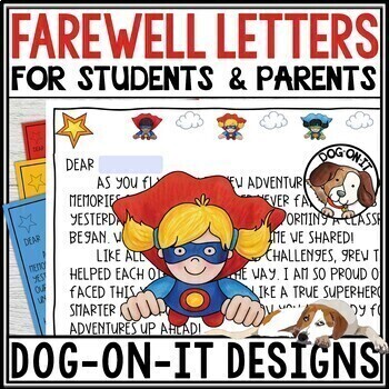 Preview of End of Year Letter to Students and Parents Editable Superhero Theme Farewell