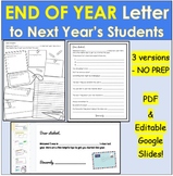 End of Year Letter to Next Year's Students, Future Student