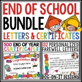 End of Year Letter to Students and Parents Editable Bundle