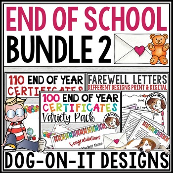 Preview of End of Year Letters Award Certificates Editable Bundle Print Digital Melonheadz