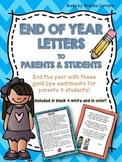 End of Year Letters to Parents and Students