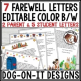 End of Year Letters to Students and Parents Editable Hipst