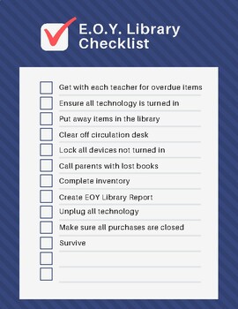 Preview of End of Year Library Checklist