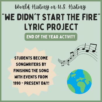 Preview of End of Year: Lyric Project | U.S. History or World History Classroom