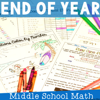 Preview of End of Year Math Activities for Middle School