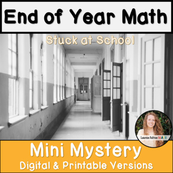 Preview of End of Year Math Activity Middle School Grade 7th 8th Algebra Mystery