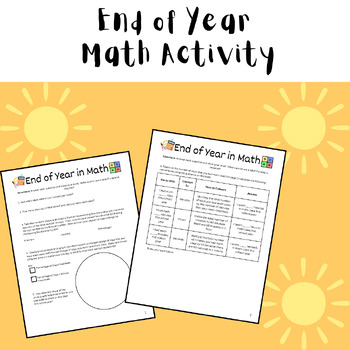 Preview of End of Year Math Activity - Middle School Printable Resource