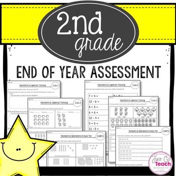 Preview of End of Year Math Assessment {2nd Grade}