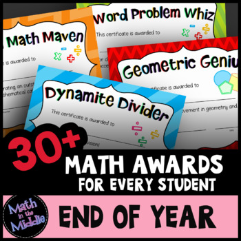 Preview of End of Year Math Awards for Every Student