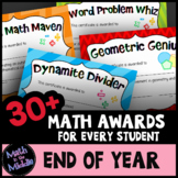 End of Year Math Awards for Every Student