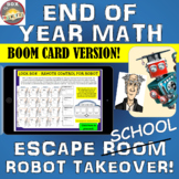 End of Year Math Boom Cards: Escape Room - Robots Takeover