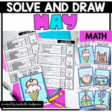 End of Year Math Directed Drawing Summer May Solve and Draw