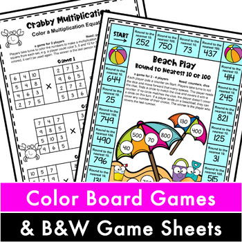 End of the Year Activities: Math Games for Third Grade: Summer Packet