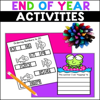 Preview of End of Year Activities Kindergarten Craft Summer Worksheets and Writing Activity
