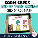 End of Year Math Review 3rd Grade Digital Boom Task Cards