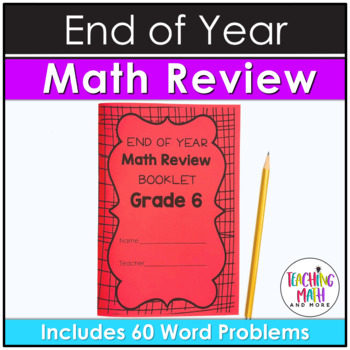 Preview of End of Year Math Review 6th Grade Booklet