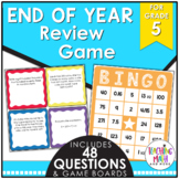 End of Year Math Review BINGO Game Grade 5