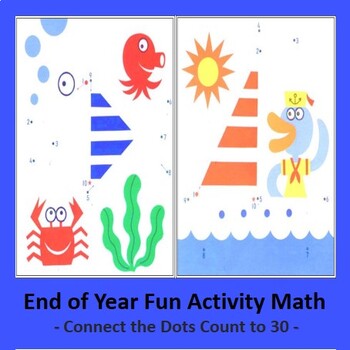 Preview of End of Year Math Review | Holiday activities | Connect the Dots Count to 30