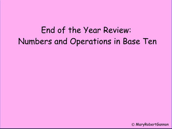 Preview of End of Year Math Review - NBT