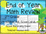 End of Year Math Review Task Cards Scoot Game - 2nd Grade!