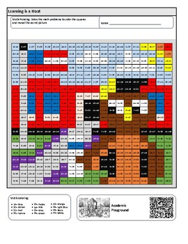 Preview of End of Year Math Secret Image Color-by-Code Worksheet (Two-Digit Addition)