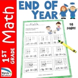 End of Year 1st Grade Math Review Worksheets