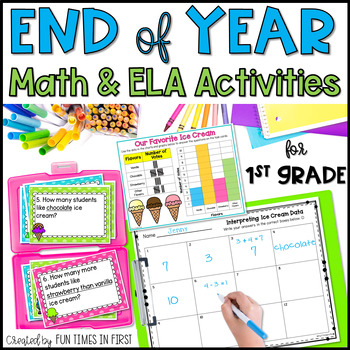 Preview of End of Year Center Activities - 1st Grade Early Finisher Activities May and June