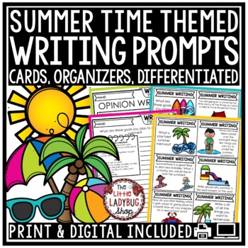 Preview of End of Year May June Summer Writing Prompts 3rd 4th Grade Graphic Organizers