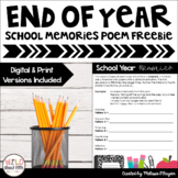 End of Year Memories Poem Freebie - Print & Digital