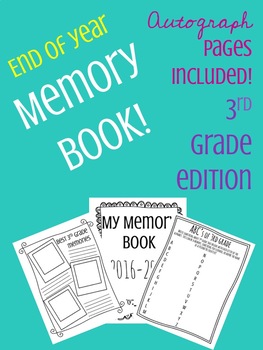End of Year Memory Book (3rd Grade) by Cara Bogardus | TPT