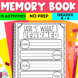 End of the Year Memory Book 2nd Grade Third Grade Fourth G