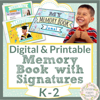 Preview of End of Year Memory Book End of the Year Activities Digital and Printable Google