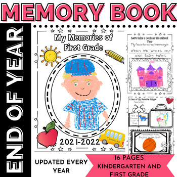 Preview of End of the Year Activities Memory Book Pages Kindergarten and First Grade