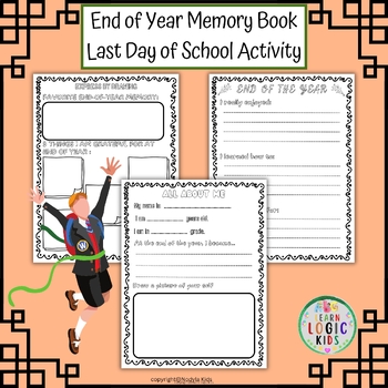 Preview of End of Year Memory Book Last Day of School Activity | Summer activities