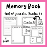 End of Year Memory Book Last Week of School Activities Grades 1-6