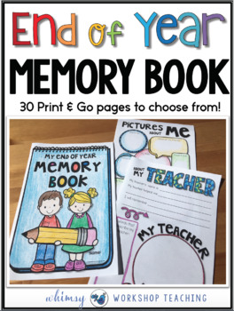 Preview of End of Year Memory Book Printables For Kindergarten, 1st Grade or 2nd Grade