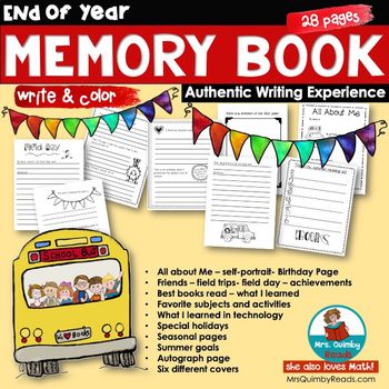 Preview of End of Year Memory Book | Printables | Authentic Writing Experience
