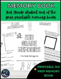 Preview of End of Year Memory Book - Second Grade, Printable School Memories Book