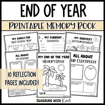Preview of End of Year Memory Book, Summer Memory Book, NO PREP End of Year Activities