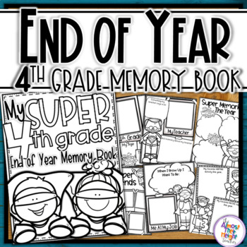 Preview of End of Year Memory Book Super Learners - 4th Grade writing and craft activty