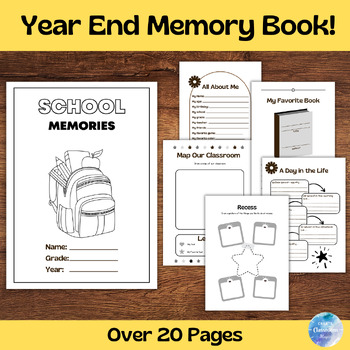 Preview of End of Year Memory Book - Year Book - End of Year Reflections