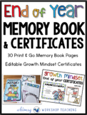 End of Year Memory Book and Editable Certificates BUNDLE