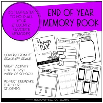 Preview of End of Year Memory Book for Students