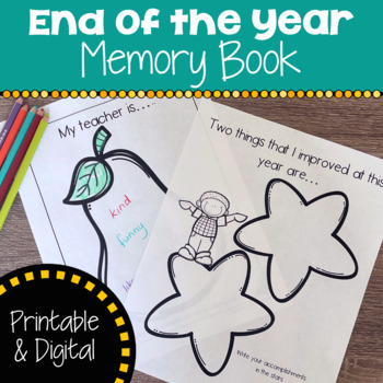 Preview of End of Year Memory Book with Printable and Google Slides Resource