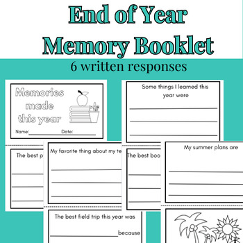 End of Year Memory Booklet by Learning with Hope 123 | TPT