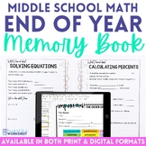 End of Year Middle School Math Activity
