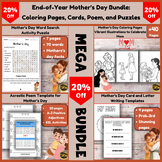 End-of-Year Mother’s Day Bundle: Coloring Pages, Cards, Po