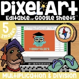 End of Year Pixel Art Math Multiplication and Division on 