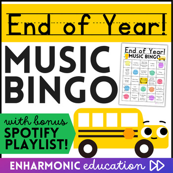 Preview of End of Year Music Bingo Game - Last Day of School Class Activity fun Last Week
