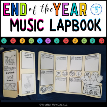 Preview of End of Year Music Class Memory Book Lapbook Craft  Music Games Lesson 